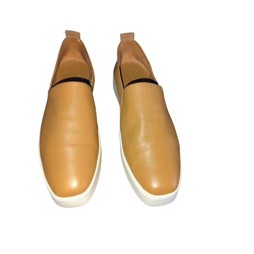 Vince Leather Saxon 2 Camel White Women’s Shoes Flats Slip On Size 9.5 Shoe   55